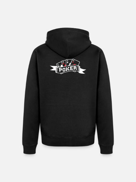 Poker playing cards aces - Unisex Premium Organic Zip Hoodie - black