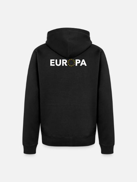Europa mit Sternen - Unisex Premium Bio Zip Hoodie - Schwarz
