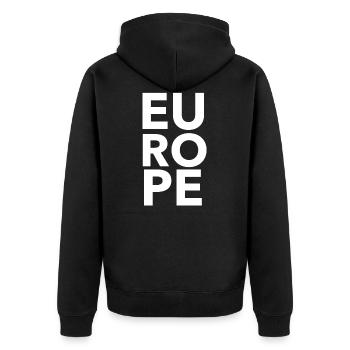 Europe UE Union européenne - Veste à capuche bio Premium Unisexe - noir - Dos - Nico (187cm)