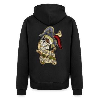 Yo ho ho and a bottle of rum - Unisex Premium Bio Zip Hoodie - Schwarz - Hinten - Nico (187cm)