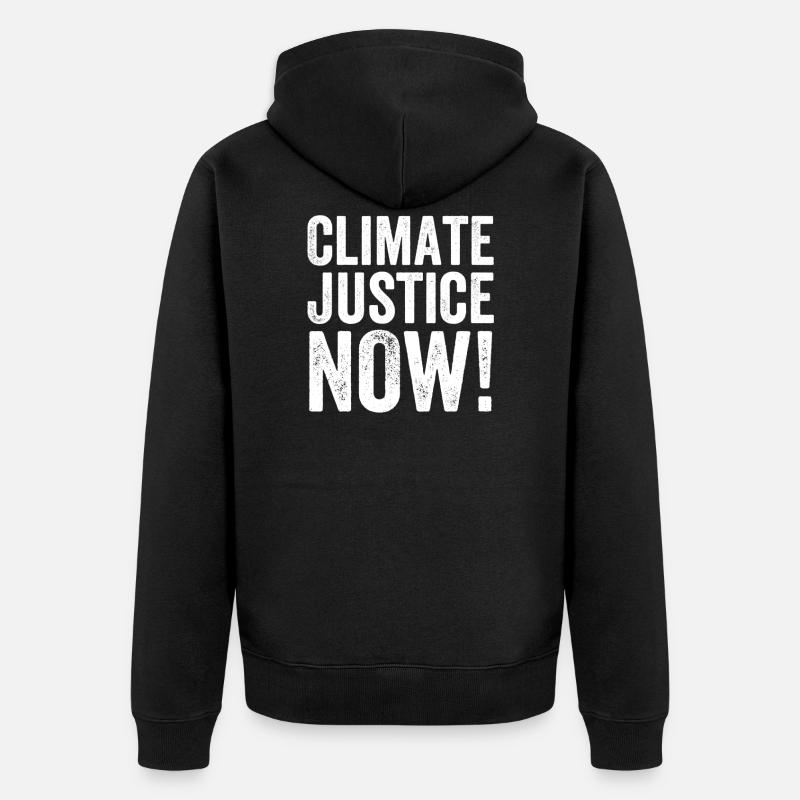 Climate Justice Now - Unisex Premium Bio Zip Hoodie - Schwarz