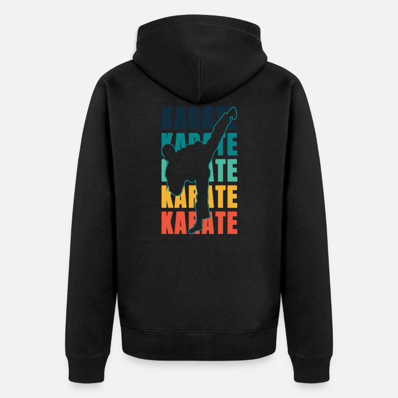 Karate Karate Karate Karate Karate - Unisex Premium Bio Zip Hoodie - Schwarz