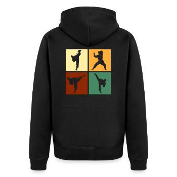 Karate Kicks Kicks Fighter Martial Arts - Unisex Premium Organic Zip Hoodie - black - Back - Nico (187cm)
