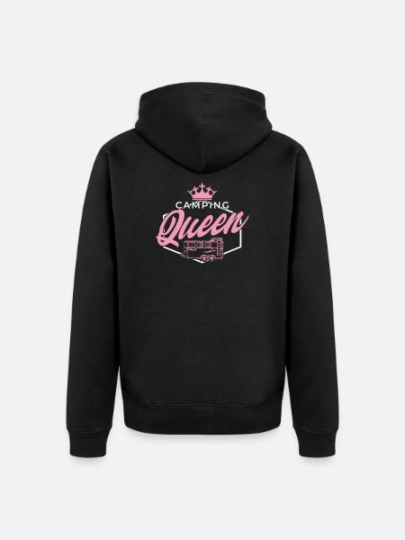 Camping Queen - Unisex Premium Organic Zip Hoodie - black