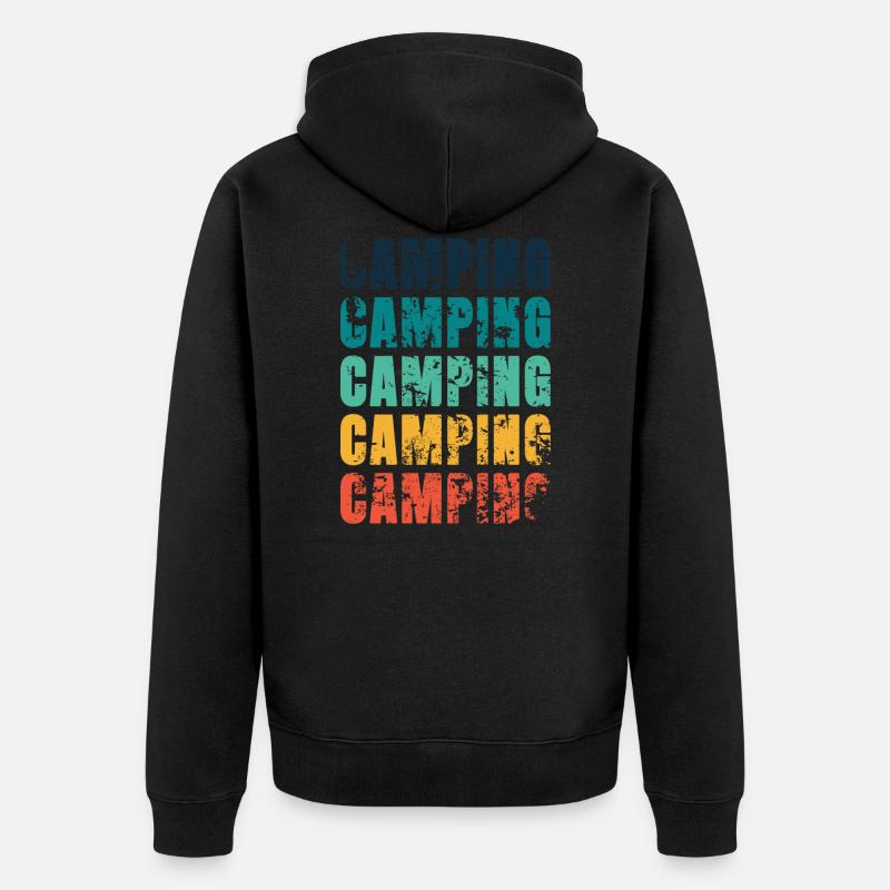 CAMPING Camping Camping Camping - Unisex Premium Bio Zip Hoodie - Schwarz