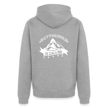 Matterhorn Mountains Randonnée Zermatt Suisse Alpes - Veste à capuche bio Premium Unisexe - gris chiné - Dos - Nico (187cm)