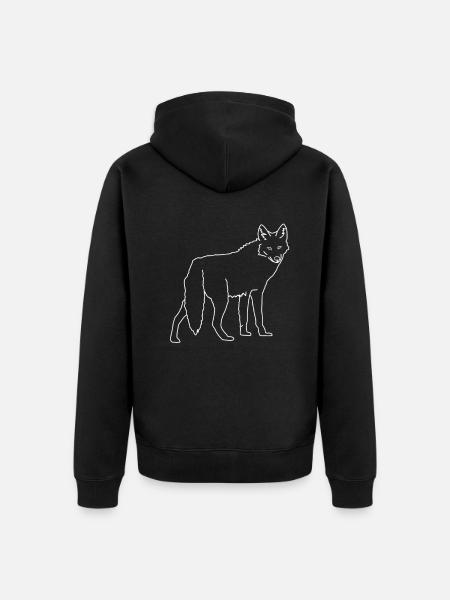 Kojote - Unisex Premium Bio Zip Hoodie - Schwarz