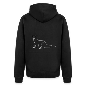 Otter - Unisex Premium Bio Zip Hoodie - Schwarz - Hinten - Nico (187cm)