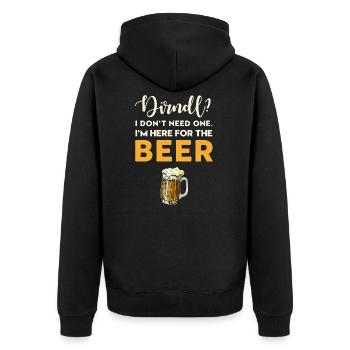 - spilled beer on my dirndl - Unisex Premium Organic Zip Hoodie - black - Back - Nico (187cm)