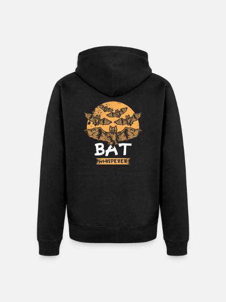 Bat Whisperer - Flying Bats - Unisex Premium Organic Zip Hoodie - black