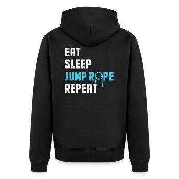Manger le sommeil répète la corde - Veste à capuche bio Premium Unisexe - noir - Dos - Nico (187cm)