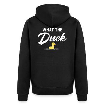 Ce que le canard - Veste à capuche bio Premium Unisexe - noir - Dos - Nico (187cm)