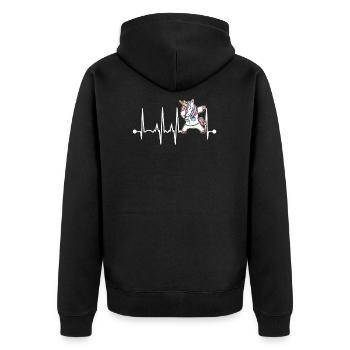 Krankenpflegestudent Geschenk lustige Tupfer Einhorn Grafik - Unisex Premium Bio Zip Hoodie - Schwarz - Hinten - Nico (187cm)