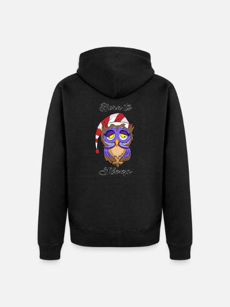 Owl, owl, owl, bird, - Unisex Premium Organic Zip Hoodie - black