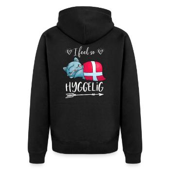 Danemark Vacances d'hiver Hyggelig Hygge chat chat - Veste à capuche bio Premium Unisexe - noir - Dos - Nico (187cm)