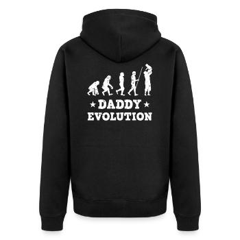 Daddy evolution - Unisex Premium Organic Zip Hoodie - black - Back - Nico (187cm)