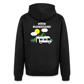 Ruhestand Rente Wohnwagen Wohnmobil Rentner - Unisex Premium Bio Zip Hoodie - Schwarz - Hinten - Nico (187cm)