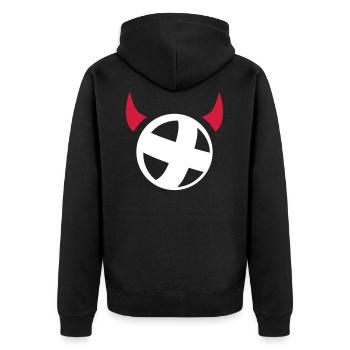 Radball - Unisex Premium Bio Zip Hoodie - Schwarz - Hinten - Nico (187cm)