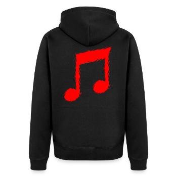 Music note music - Unisex Premium Organic Zip Hoodie - black - Back - Nico (187cm)