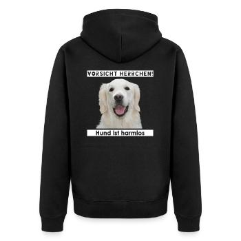 Golden Retriever - Unisex Premium Bio Zip Hoodie - Schwarz - Hinten - Nico (187cm)