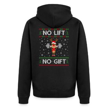 No lift no poison - Unisex Premium Organic Zip Hoodie - black - Back - Nico (187cm)