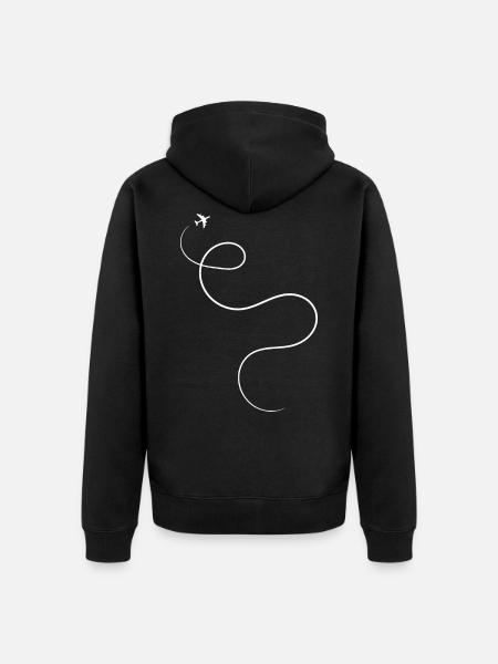 plane - Unisex Premium Organic Zip Hoodie - black