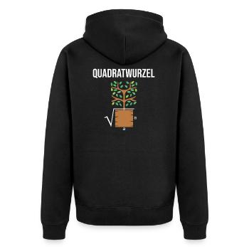 Quadratwurzel Wurzel Wortspiel Mathe Nerd - Unisex Premium Bio Zip Hoodie - Schwarz - Hinten - Nico (187cm)