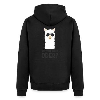 Alpaga - pas votre sérieux - Veste à capuche bio Premium Unisexe - noir - Dos - Nico (187cm)