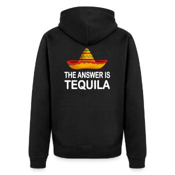 Die Antwort Tequila Mexico Party - Unisex Premium Bio Zip Hoodie - Schwarz - Hinten - Nico (187cm)