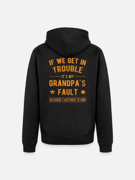 Grandfather - Unisex Premium Organic Zip Hoodie - black