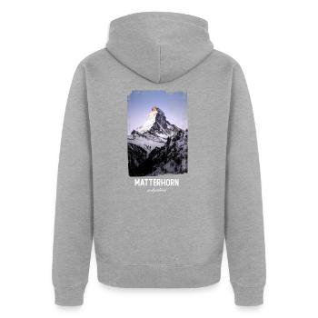 Matterhorn Suisse - Veste à capuche bio Premium Unisexe - gris chiné - Dos - Nico (187cm)