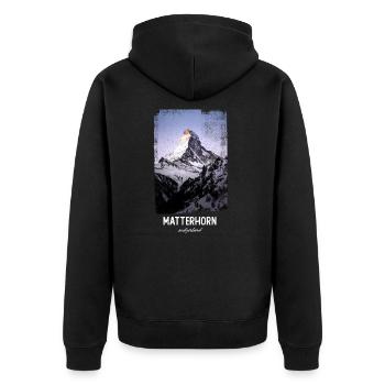 Matterhorn Switzerland - Unisex Premium Organic Zip Hoodie - black - Back - Nico (187cm)