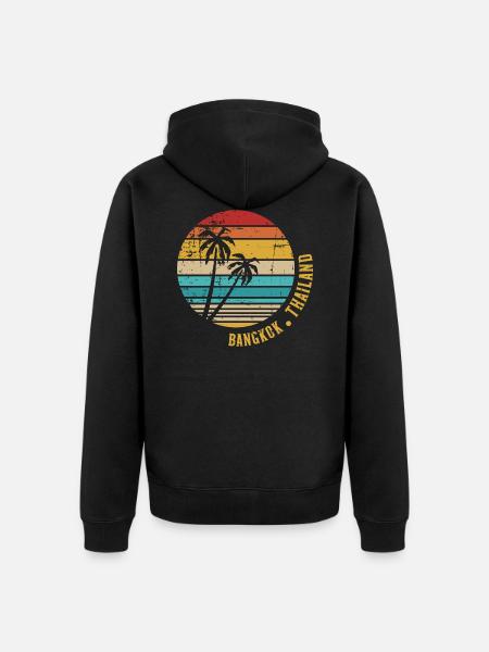 Bangkok - Unisex Premium Organic Zip Hoodie - black
