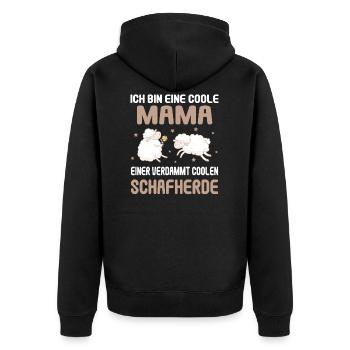 Coole Mama Coolen Schafherde Familie Kinder - Unisex Premium Bio Zip Hoodie - Schwarz - Hinten - Nico (187cm)