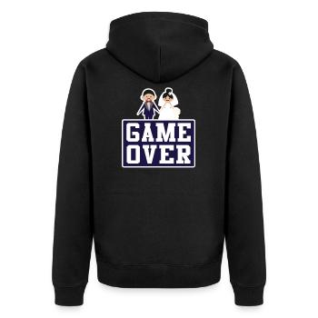 Game Over Ehemann Ehefrau Hochzeit Trauung - Unisex Premium Bio Zip Hoodie - Schwarz - Hinten - Nico (187cm)