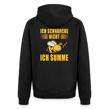 Bee bees sleep i don't snore i sum - Unisex Premium Organic Zip Hoodie - black - Back - Nico (187cm)