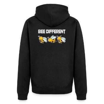 Bee Different Bees Be Different Be Yourself - Unisex Premium Organic Zip Hoodie - black - Back - Nico (187cm)