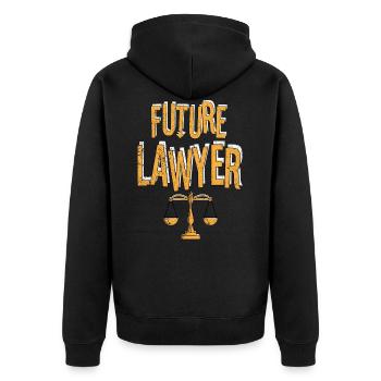 Anwalt Rechtsanwalt Jura Richter Recht Geschenk 29 - Unisex Premium Bio Zip Hoodie - Schwarz - Hinten - Nico (187cm)