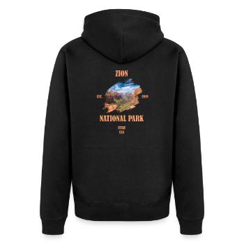 Parc national de Zion USA Utah - Veste à capuche bio Premium Unisexe - noir - Dos - Nico (187cm)