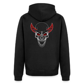 Cornes de diable de crâne - Veste à capuche bio Premium Unisexe - noir - Dos - Nico (187cm)