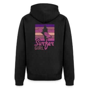 Surfer Girl Surf Club Surf Waves - Veste à capuche bio Premium Unisexe - noir - Dos - Nico (187cm)