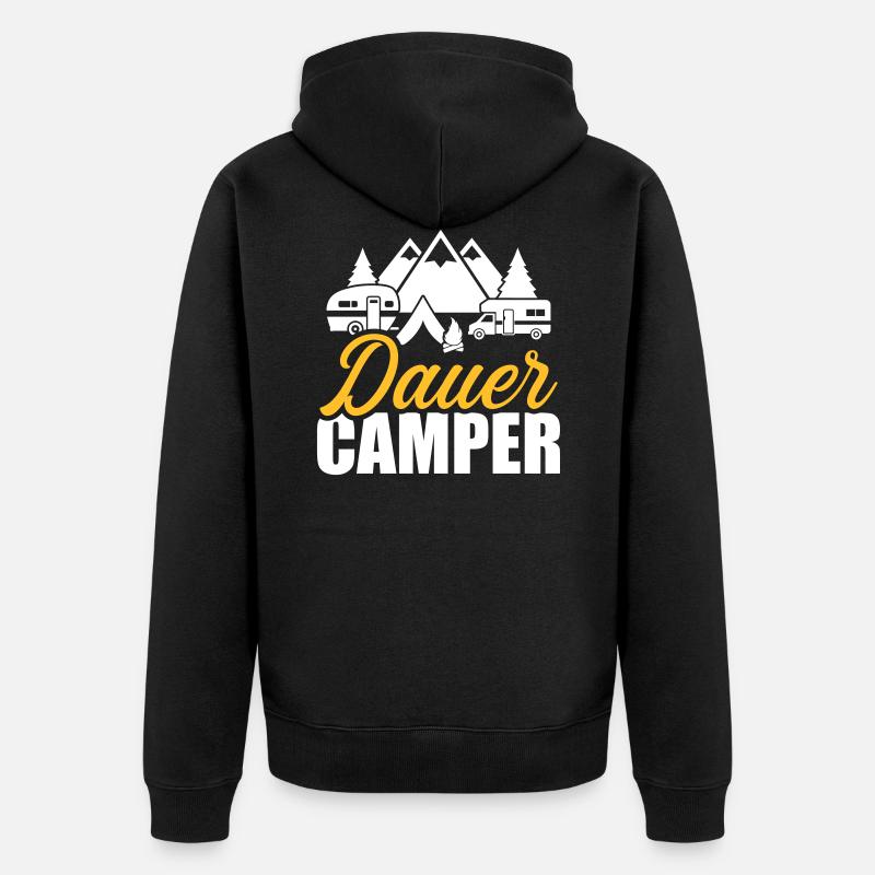 Camping - Unisex Premium Bio Zip Hoodie - Schwarz