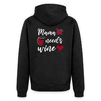 Maman a besoin de Wine Mother Mothers Day Wine amateurs - Veste à capuche bio Premium Unisexe - noir - Dos - Nico (187cm)
