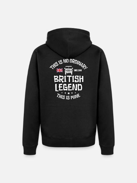 Landy Car British Legend - Unisex Premium Bio Zip Hoodie - Schwarz