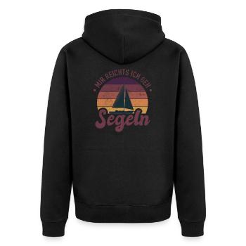 Mir Reichts Ich Geh Segeln Segelboot Geschenk - Unisex Premium Bio Zip Hoodie - Schwarz - Hinten - Nico (187cm)