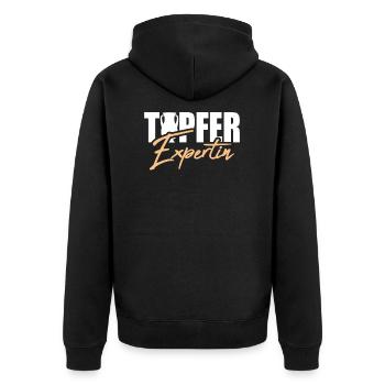Töpfer Expertin Töpfern Handarbeit Handwerk Kunst - Unisex Premium Bio Zip Hoodie - Schwarz - Hinten - Nico (187cm)