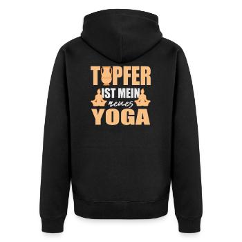 Pottery my new yoga potter passion - Unisex Premium Organic Zip Hoodie - black - Back - Nico (187cm)