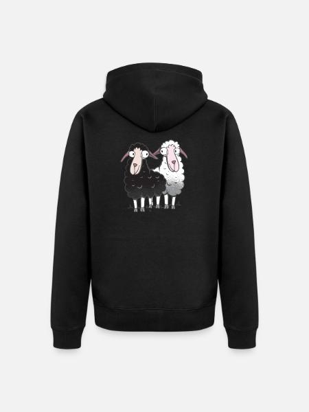 Sheep funny gift - Unisex Premium Organic Zip Hoodie - black
