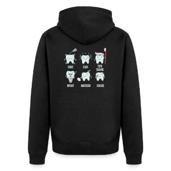 Histoire de dents de dentiste Caries Clean Implant Cracked - Veste à capuche bio Premium Unisexe - noir - Dos - Nico (187cm)