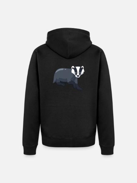 Der Dachs süßes Geschenk - Unisex Premium Bio Zip Hoodie - Schwarz